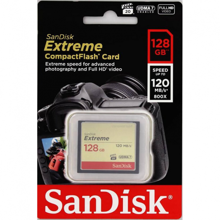 SanDisk Minnekort CF Extreme 128GB 120MB/s UDMA7