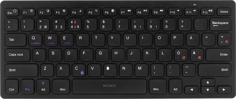 DELTACO trådlöst minitangentbord, bluetooth, svart DELTACO trådlöst minitangentbord, bluetooth, svart