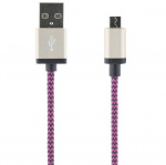 STREETZ USB-kabel, Tygklädd, Typ A ha - Typ Micro B, 1m, lila STREETZ USB-kabel, Tygklädd, Typ A ha - Typ Micro B, 1m, lila