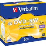 Verbatim DVD, 4x, 4,7 GB/120 min, 5-pakning jewel case, SERL (43229)