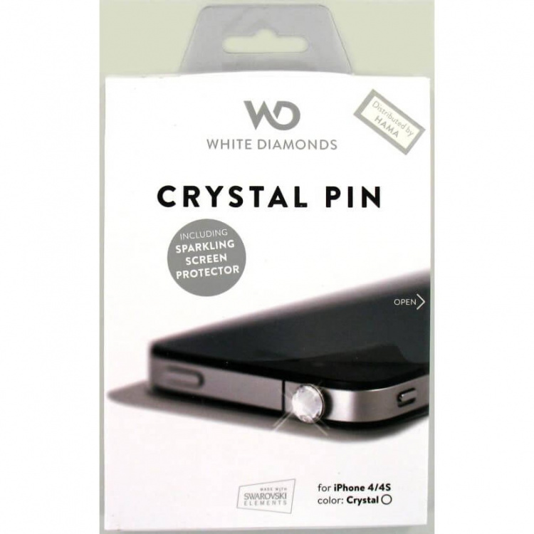 White Diamonds WHITE-DIAMONDS 3,5mm PIN Vit inkl iPhone4 glitterskärmskydd
