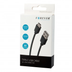 Forever USB-kabel, type C, 1 meter, svart