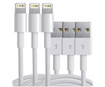 USB-kabler av ekstra høy kvalitet for iPhone og iPad, 1 meter (3-pk) USB-kabler av ekstra høy kvalitet for iPhone og iPad, 1 meter (3-pk)