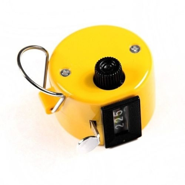 Håndteller med firesifret teller, gul