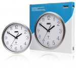 Balance Radiostyrt Veggur 30 cm Analog Sølv/Hvit