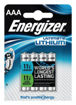 Energizer Litiumbatteri AAA | 1.5 V DC | 1250 mAh | 4-Blister | Sølv