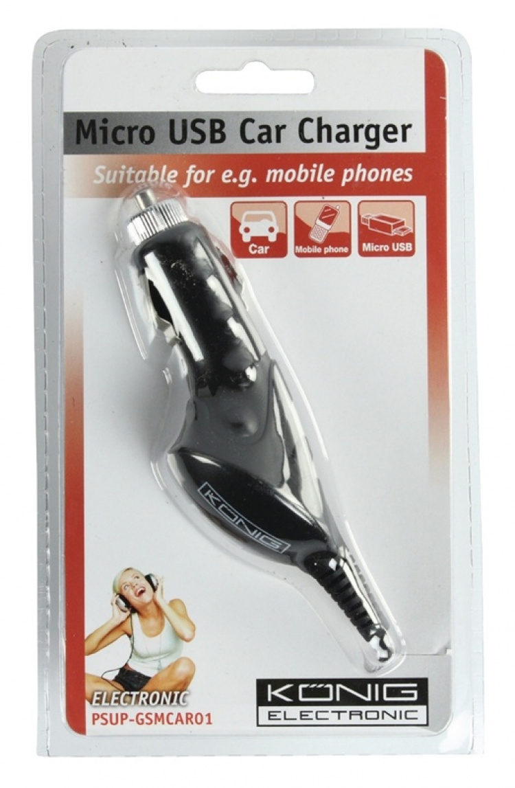 König Billader 1.0 A Micro USB Sort