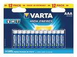 Varta Alkaline Batteri AAA 1.5 V High Energy 12-Pakke