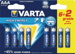 Varta Alkaline Batteri AAA 1.5 V High Energy 8-Promotional Blemme