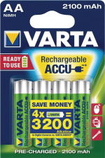 Varta Oppladbare Ni-MH batteri AA | 1.2 V DC | 2100 mAh | 4-Blisterkort Varta Oppladbare Ni-MH batteri AA | 1.2 V DC | 2100 mAh | 4-Blisterkort