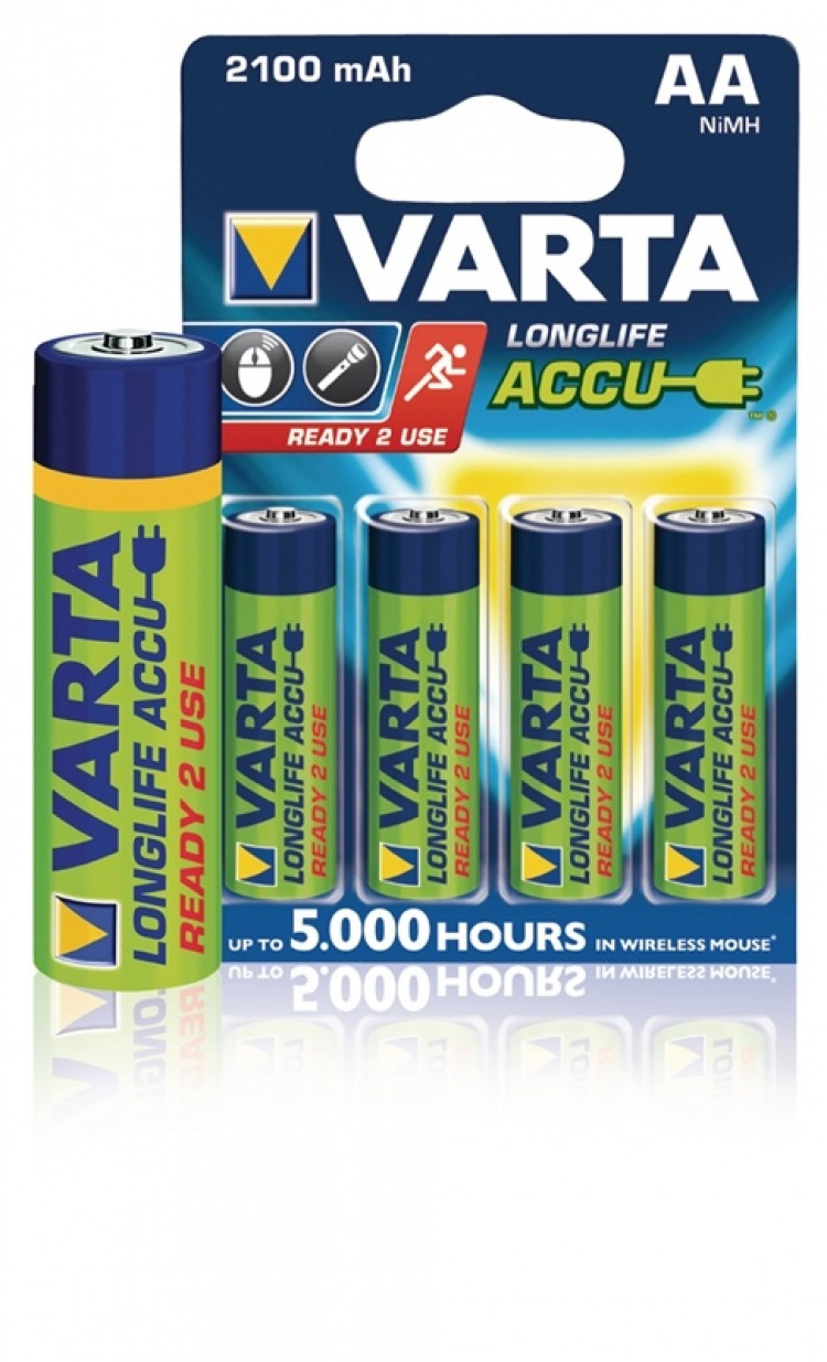 Varta Oppladbare Ni-MH batteri AA | 1.2 V DC | 2100 mAh | 4-Blisterkort Varta Oppladbare Ni-MH batteri AA | 1.2 V DC | 2100 mAh | 4-Blisterkort