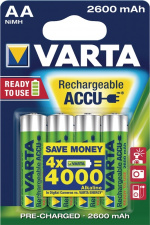 Varta Oppladbare Ni-MH batteri AA | 1.2 V DC | 2500 mAh | 4-Blisterkort Varta Oppladbare Ni-MH batteri AA | 1.2 V DC | 2500 mAh | 4-Blisterkort