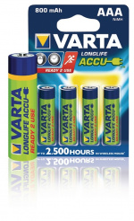 Varta Oppladbare Ni-MH batteri AAA | 1.2 V DC | 800 mAh | Forhånds ladet | 4-Blisterkort Varta Oppladbare Ni-MH batteri AAA | 1.2 V DC | 800 mAh | Forhånds ladet | 4-Blisterkort