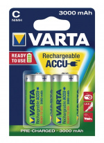 Varta Oppladbare batteri C | 1.2 V DC | 3000 mAh | Forhånds ladet | 2-Blister | HR14 | Grøn / Gul