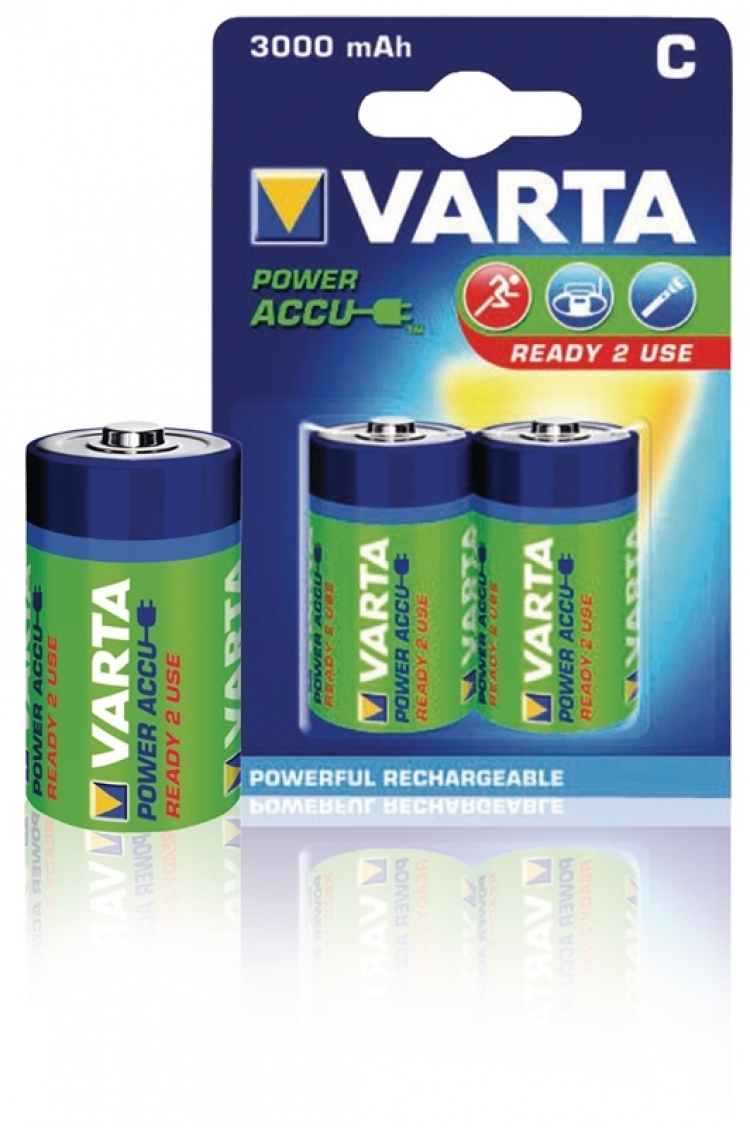 Varta Oppladbare batteri C | 1.2 V DC | 3000 mAh | Forhånds ladet | 2-Blister | HR14 | Grøn / Gul
