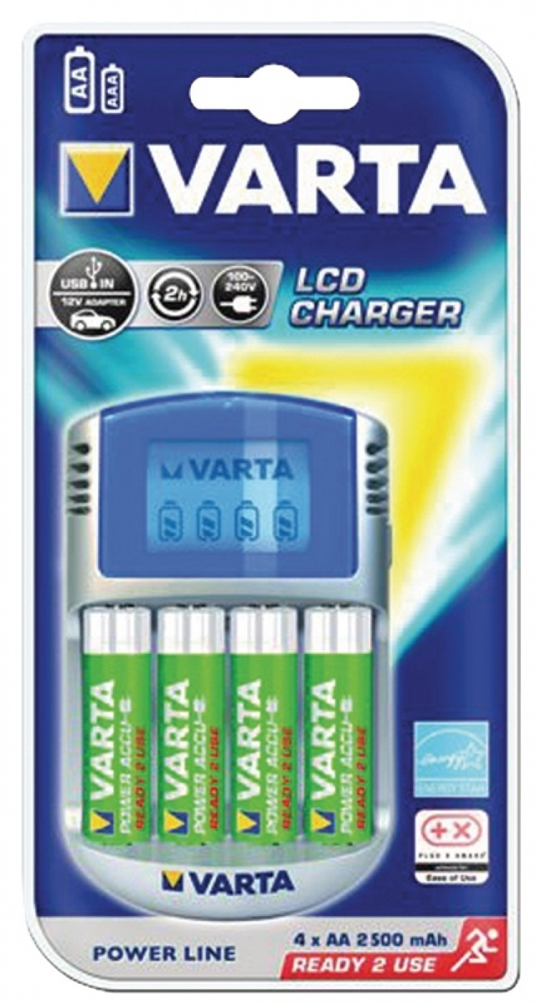 Varta NiMH batterilader AA / AAA | 1.2 V DC | 4x AA/HR6 2600 mAh | Trickle lader | Euro / Type-C (CEE 7/16) | Energitype for batteri: AA