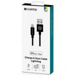 Champion USB-A til Lightning-kabel 1 m svart