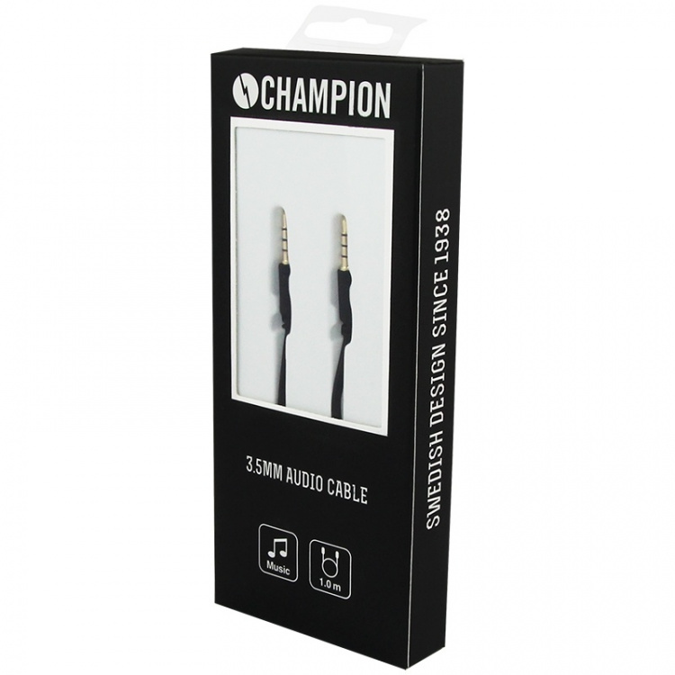 Champion 3,5 mm lydkabel 1 m svart