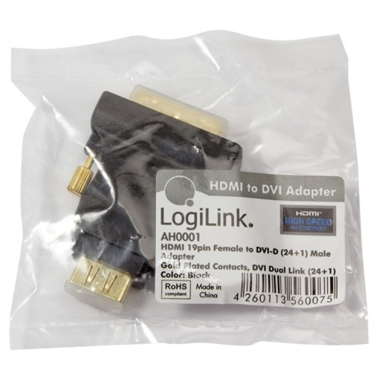 LogiLink HDMI hunn -> DVI-D hann LogiLink HDMI hunn -> DVI-D hann