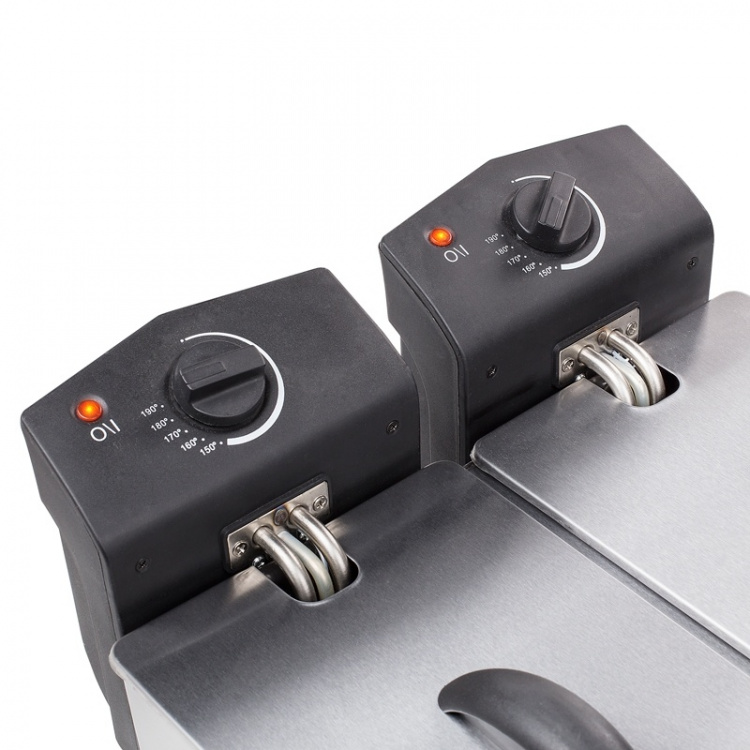 Tristar Dobbel frityrgryte i rustfritt stål 2 X 3l Tristar Dobbel frityrgryte i rustfritt stål 2 X 3l