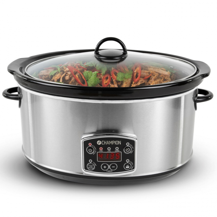 Champion Slowcooker 6,5L 320W SC210 Rustfritt stål