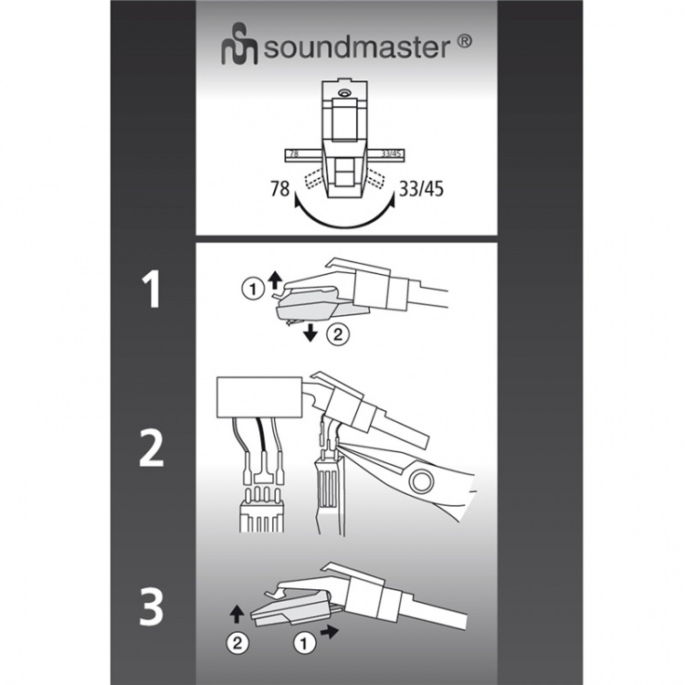 Soundmaster Pickup 33/45/78 vinyl/steinkake