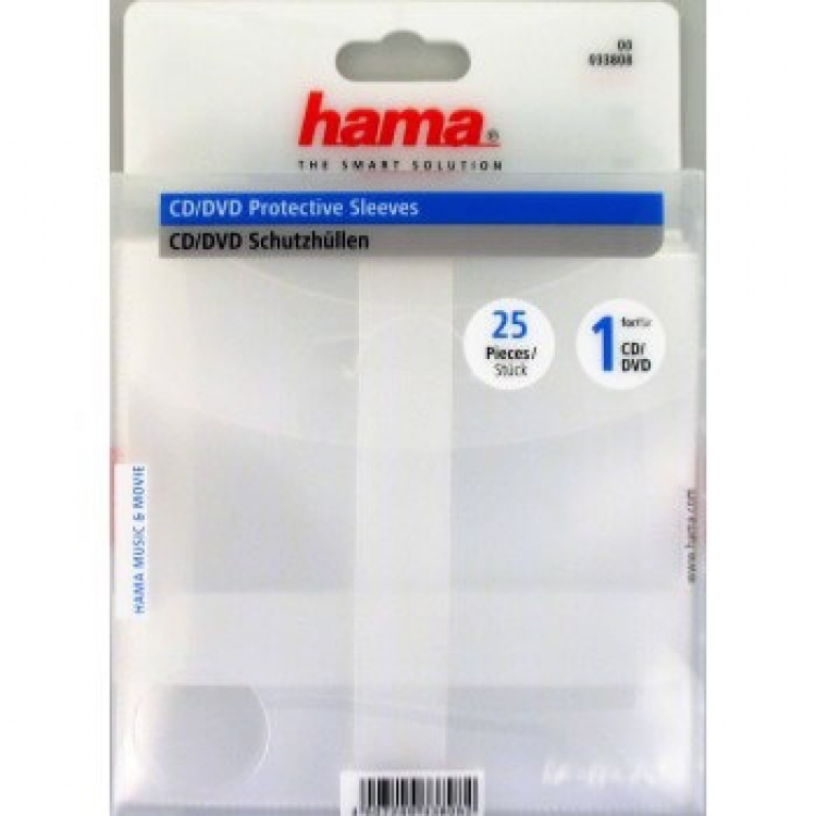 Hama CD DVD-Ficka I PP Transparent 25-Pack