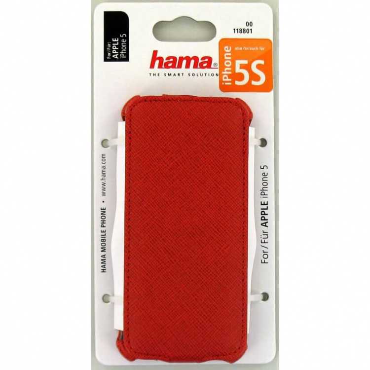 Hama iPhone5/5s/SE mobilveske flip-front rød lær Hama iPhone5/5s/SE mobilveske flip-front rød lær