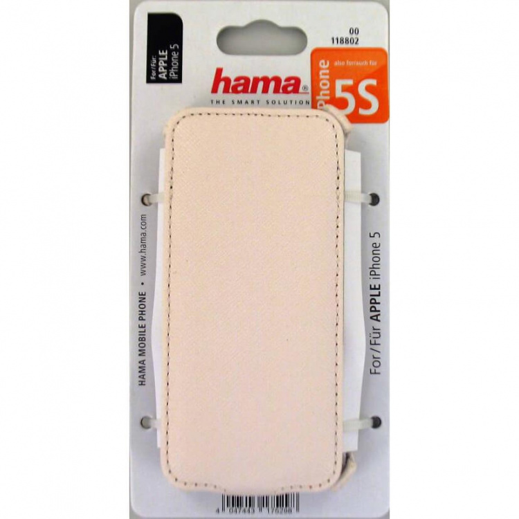 Hama iPhone5/5s/SE mobilveske flip-front hvit lær Hama iPhone5/5s/SE mobilveske flip-front hvit lær