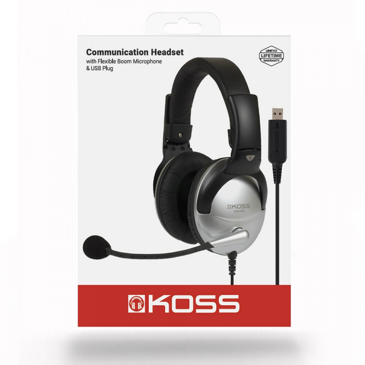 Koss Headset SB45 m/USB Svart/Sølv Koss Headset SB45 m/USB Svart/Sølv