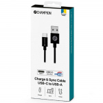 Champion USB-A til USB-C-kabel 1 m svart Champion USB-A til USB-C-kabel 1 m svart
