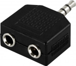 DELTACO Y-adapter for lyd 1x3,5mm output til 2x3,5mm input