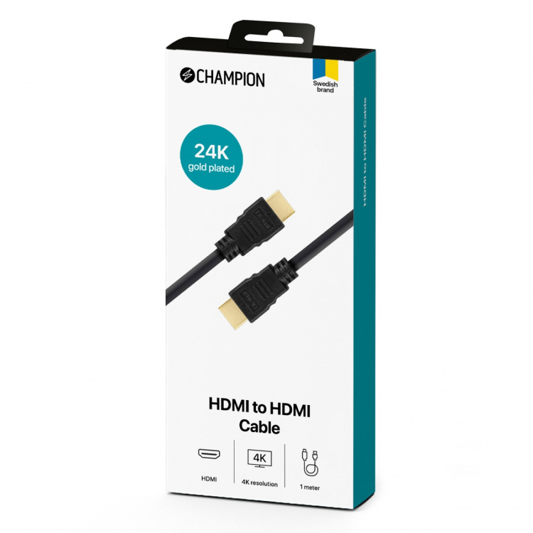 Champion HDMI-kabel Ha-Ha Svart 1,0 m Champion HDMI-kabel Ha-Ha Svart 1,0 m