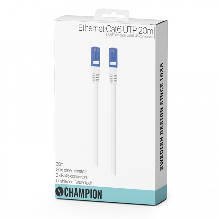 Champion Nettverkskabel CAT6 UTP 20,0 m