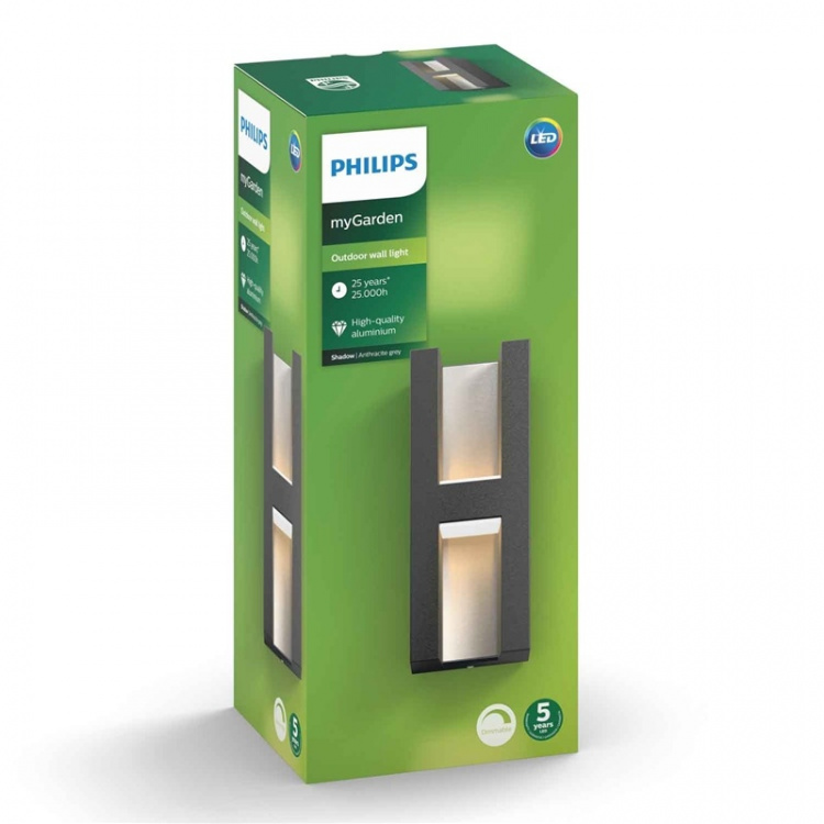 Philips myGarden Shadow LED-vegglampe Philips myGarden Shadow LED-vegglampe