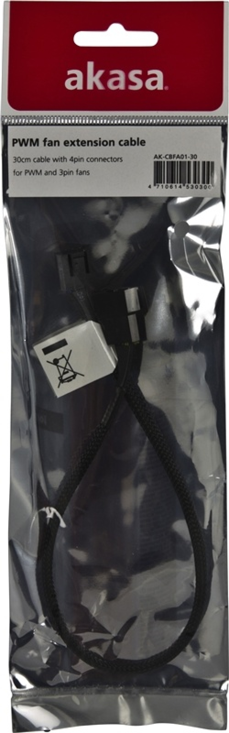 Akasa skjøteledning for 4-pinners vifter 0,3 m