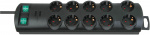 Brennenstuhl Extension socket Primera-Line 10-Vei 2.00 m Sort - Beskyttende Kontakt TYPE E Brennenstuhl Extension socket Primera-Line 10-Vei 2.00 m Sort - Beskyttende Kontakt TYPE E