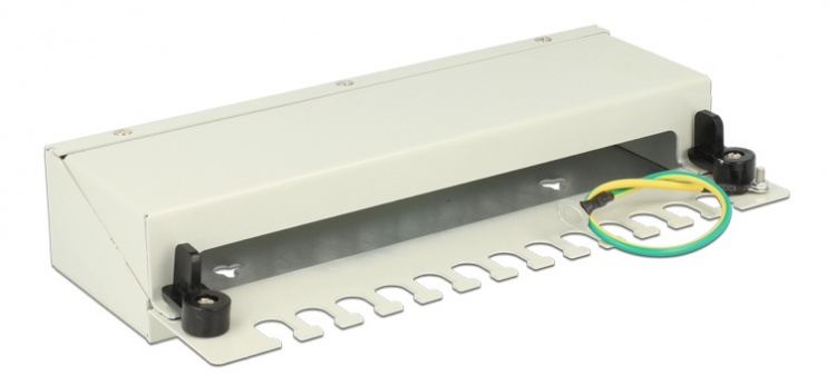 DeLOCK kretspanel, 12 porter, for keystone-kontakter, skjermet, grå