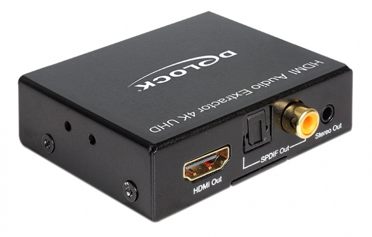DeLOCK HDMI Stereo/5.1 lydforvandler, UltraHD, Stereo S/PDIF, svart