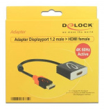 DeLOCK DisplayPort til HDMI-adapter, aktiv, 4K i 60 Hz, 0,2 m