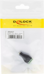 DeLOCK adapter, 3,5mm stereo ho till 4-pin terminalblock, svart