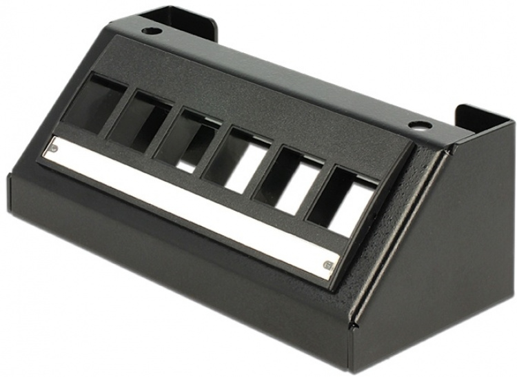 DeLOCK Keystone-panel, 6-dørs, 45° vinkel på dørene, metall