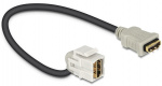 DeLOCK Keystone modul m/kabel, HDMI, 22cm, grå