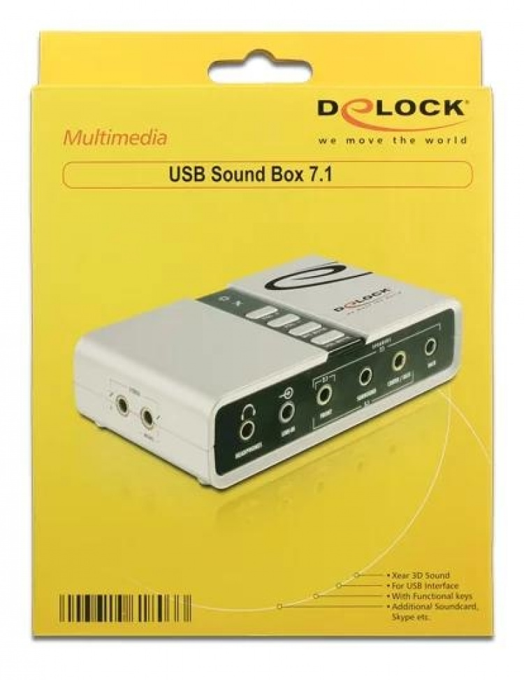 DeLOCK USB 2.0-lydkort, 7.1, 3,5 mm, S/PDIF, ADC/DAC