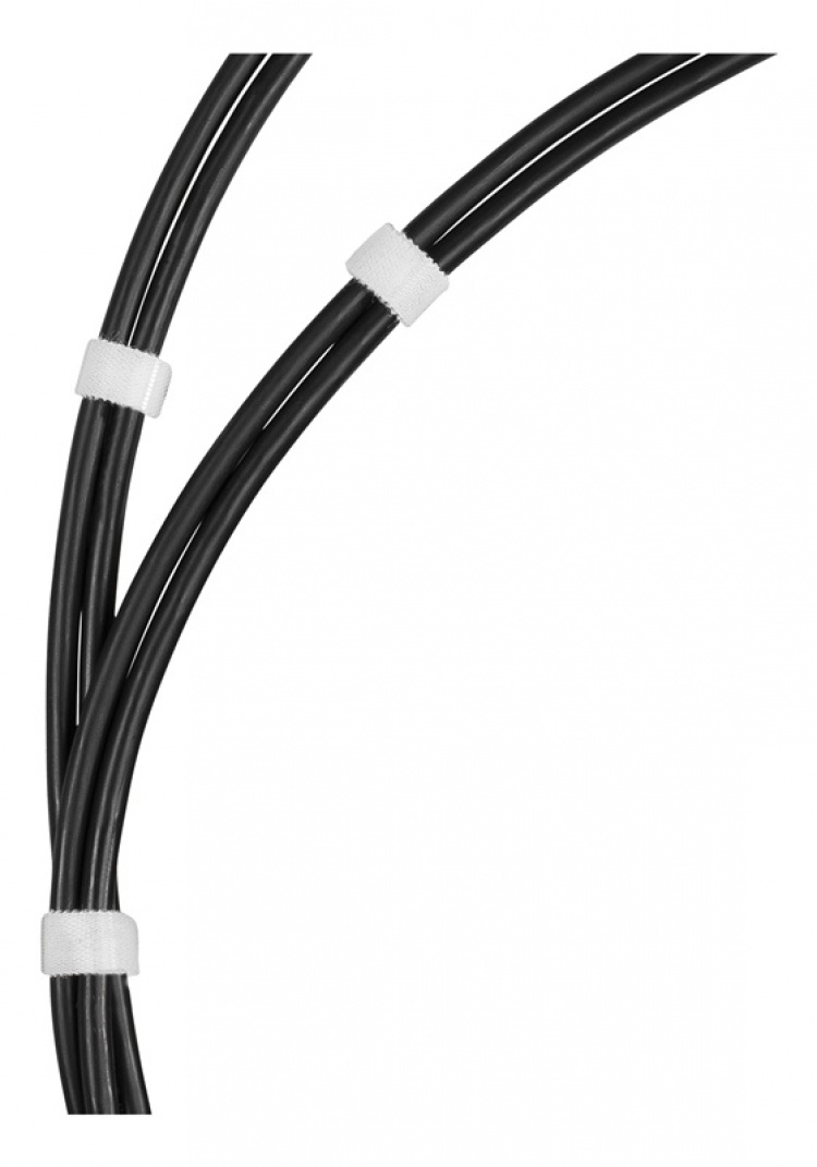 DELTACO borrelås på rull, bredde 10mm, 5m, hvit