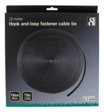 DELTACO Borrelås på rull, bredde 10mm, 15m, svart DELTACO Borrelås på rull, bredde 10mm, 15m, svart