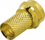 DELTACO F-kontakt, hann, 6,2 mm RG6/antennekabel, skruemontert, gullbelagte kontakter