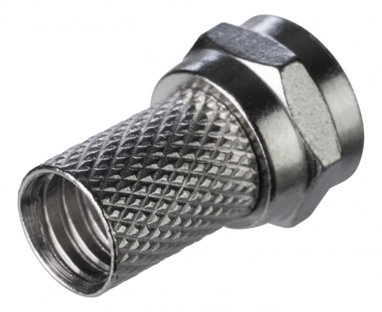 DELTACO F-kontakt, hann, 6,2 mm RG6/antennekabel, skruemontert, gullbelagte kontakter