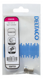 DELTACO F-kontakt, hann, 6,2 mm RG6/antennekabel, skruemontert, gullbelagte kontakter