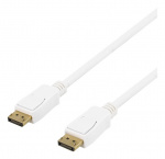 DELTACO DisplayPort-skjermkabel, 20-pinners ha - ha, 20 m, hvit